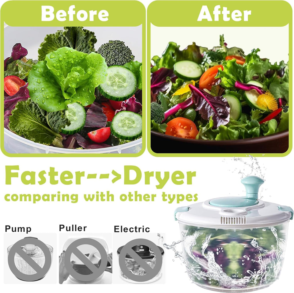 4.8 Qt Large Capacity Salad Spinner with Storage Lid L3768