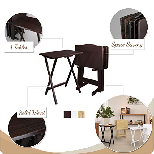 5 Piece Tray Table Set, Espresso K461