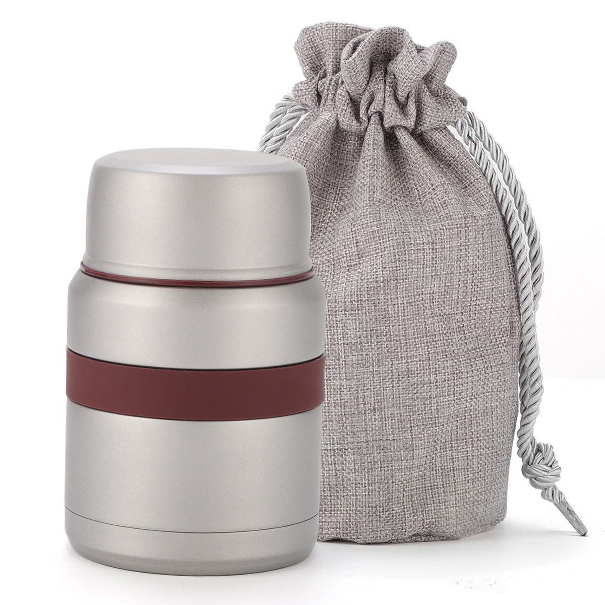 Stainless Steel Vacuum Insulated Food Flask with Spoon F67814