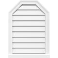 30x22W x 16x22H Octagonal Top Surface Mount PVC Gable Vent with Brickmoul Q7397