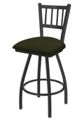 30x22 Swivel Bar Stool with Pewter Finish and Pine Seat A114467