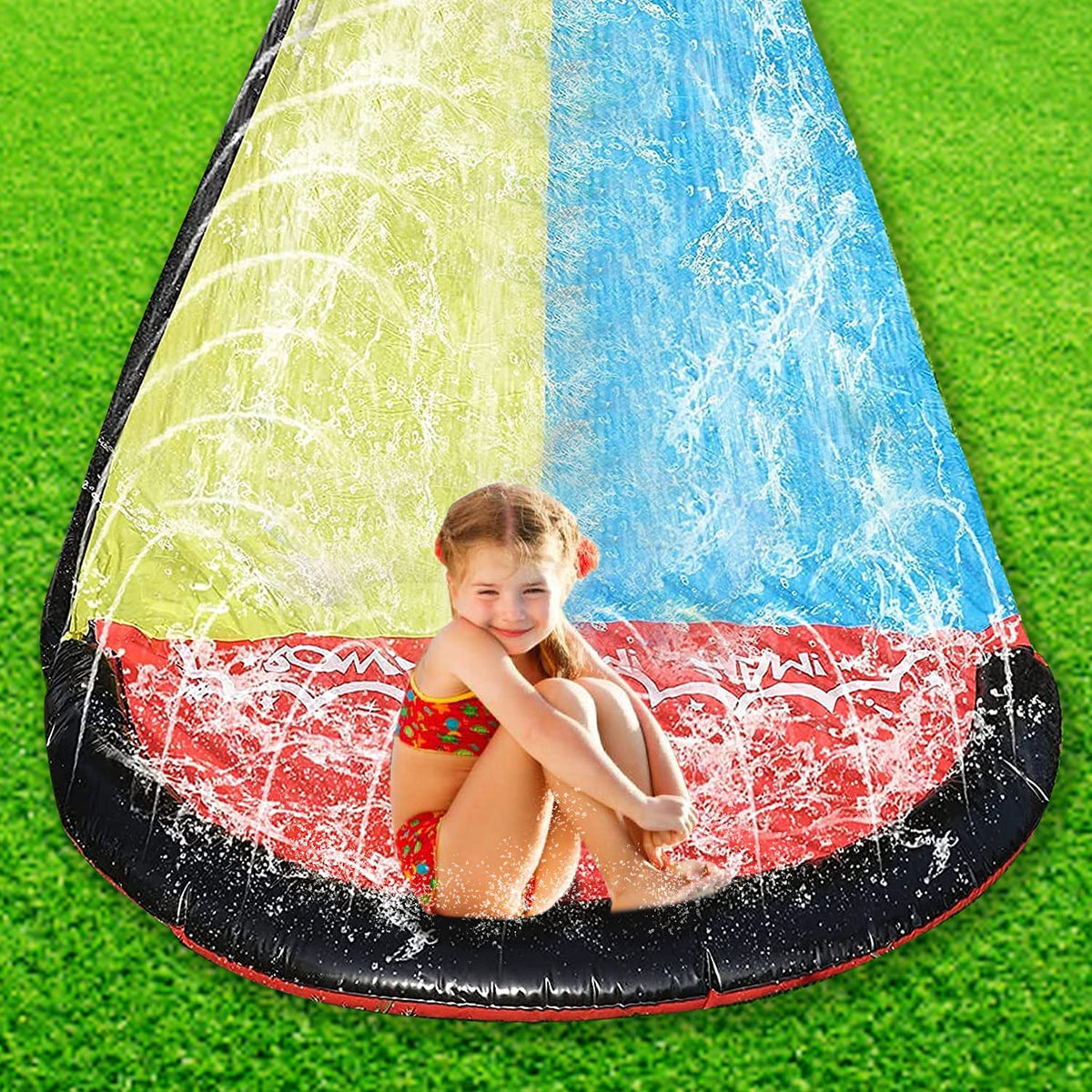 15.5ft Lawn Slide with Splash Sprinklers F619