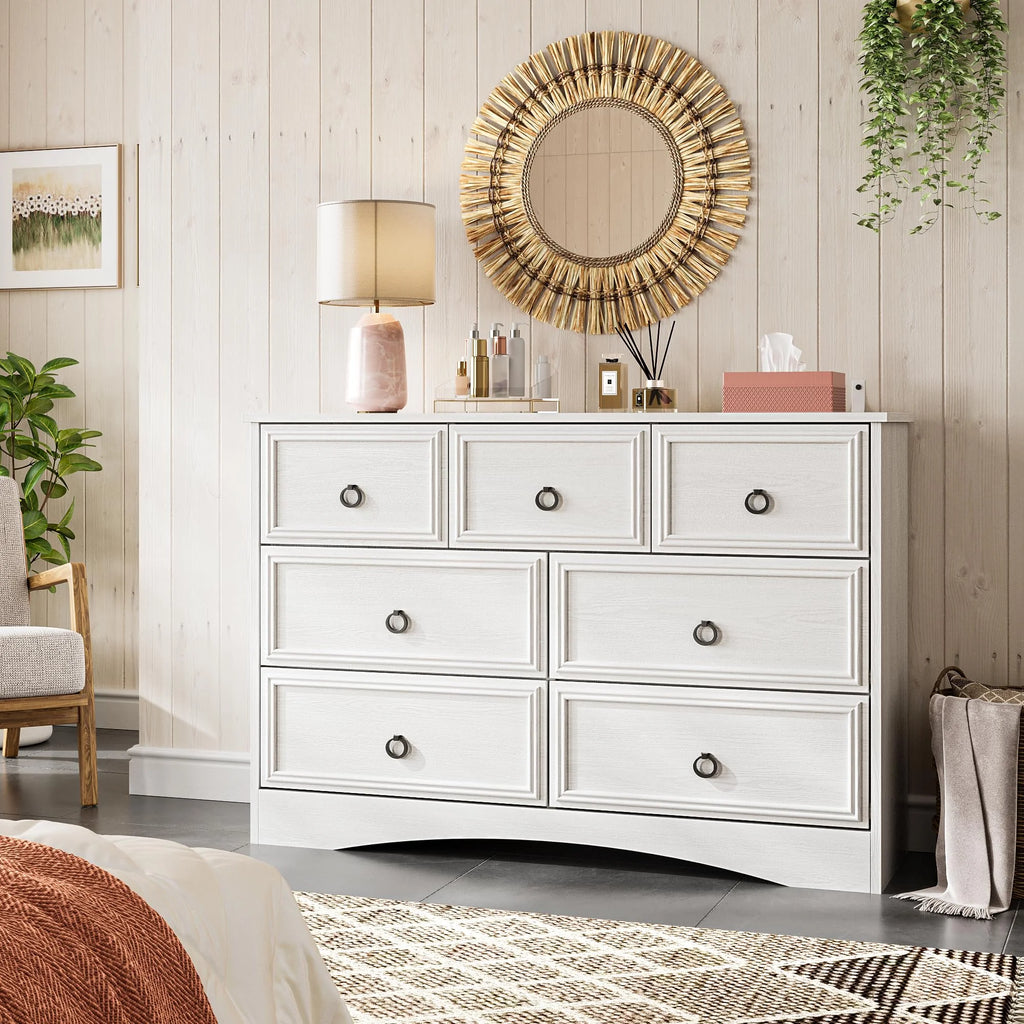 Gray 7 Drawer Wood Dresser M252357