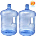 2-Pc Plastic Water Bottle With Screw Caps 5 Gallons Jug Container With Cap N450792
