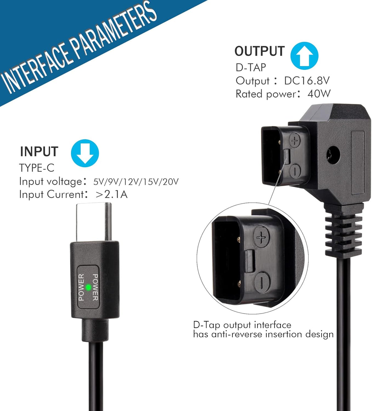 D-Tap Battery Quick Charge Power Adapter Kit for V-Mount Batteries Z214566