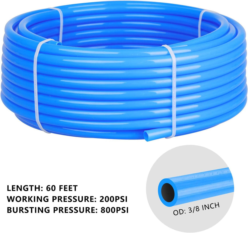 49PCS 3/8 Inch Nylon Compressed Air Pipe Kit with Cutter, Tees, Mounting Clips, Connectors G93822