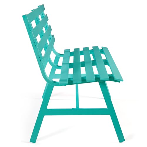 Blue Weatherproof Aluminum Outdoor Bench O371