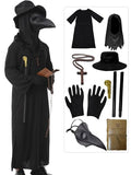 Plague Doctor Costume Set 8 in 1 Halloween Costumes Plague Doctor Mask Outfit S493