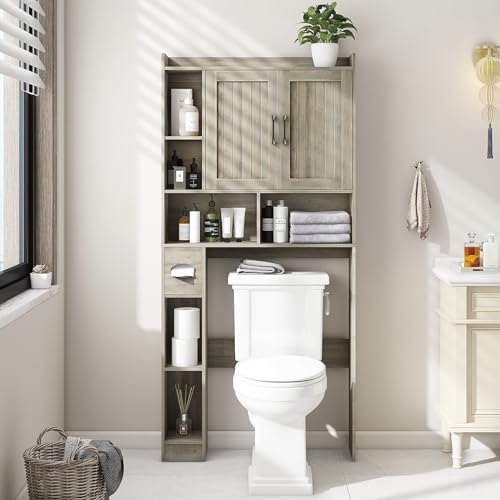 Over The Toilet Storage Cabinet with Sliding Doors W90868