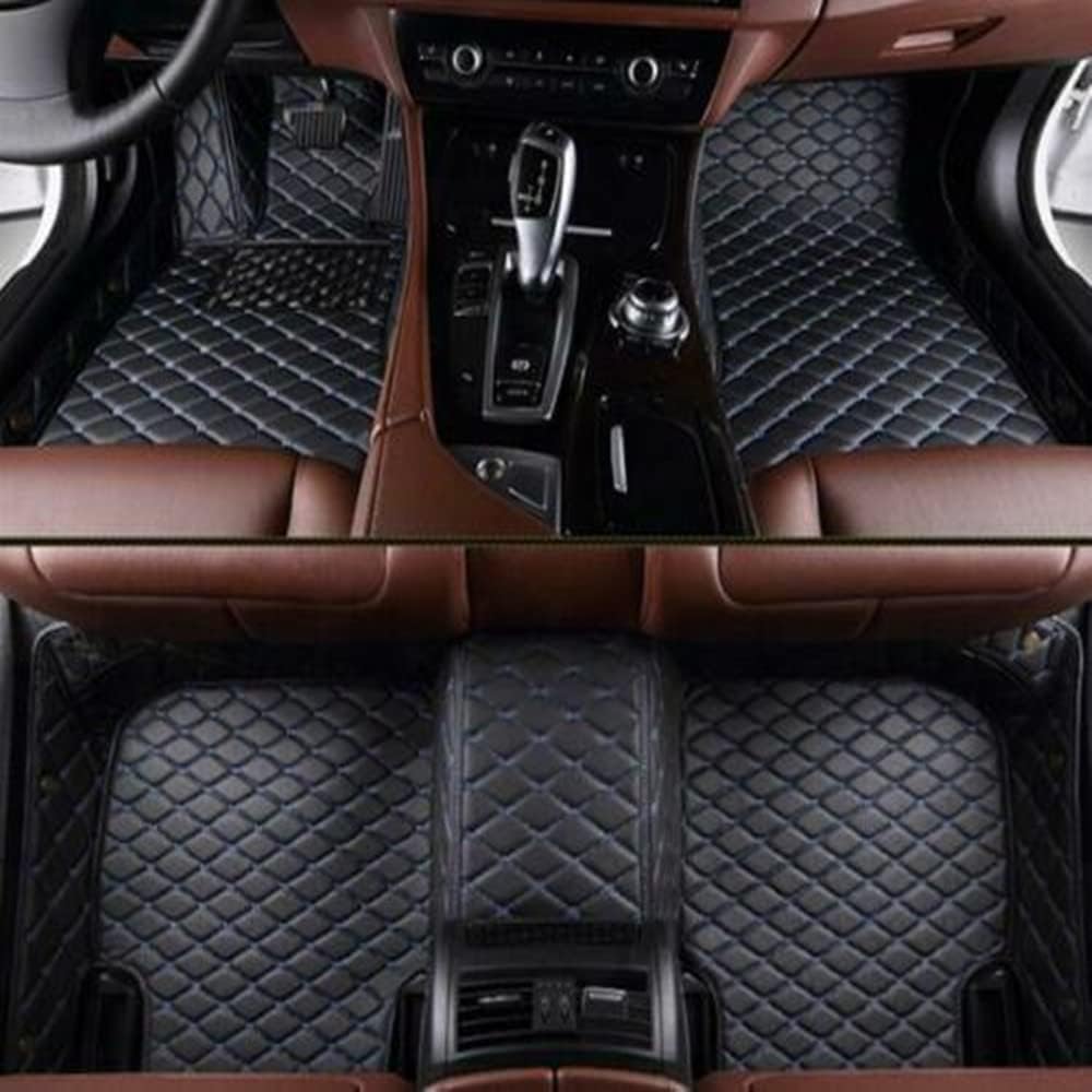 Custom Car Floor Mats Non-Slip Leather Floor Liners Black White Q519