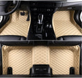 Custom Car Floor Mats Non-Slip Leather Floor Liners Black White Q519
