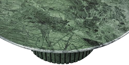 Art Deco Coffee Table with Marble, 36" W x 36" D x 16" H, Green V599411