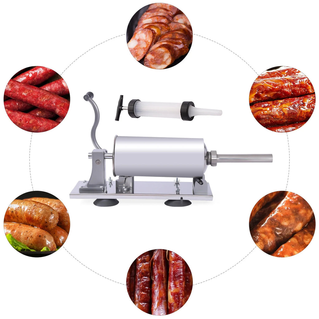 8LBS/4L Manual Stainless Steel Sausage Stuffer I35058