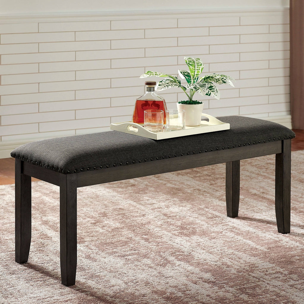Grey Solid Wood Bench K847506