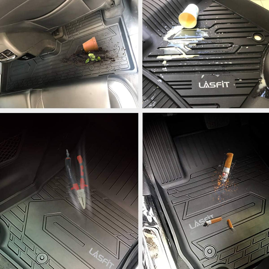 Black TPE Car Floor Liners Front & Rear Rows W483628