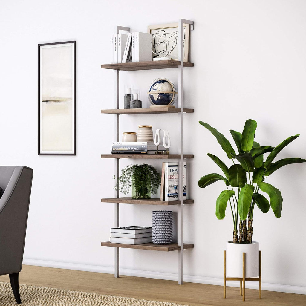 5-Shelf Oak Wood Modern Bookcase B999