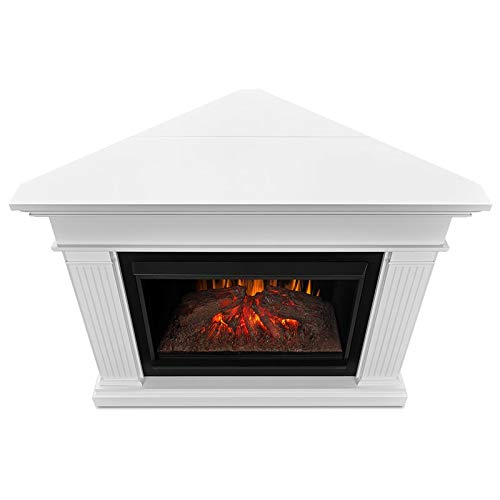White Corner Electric Fireplace Mantel Heater with Remote Control K56122