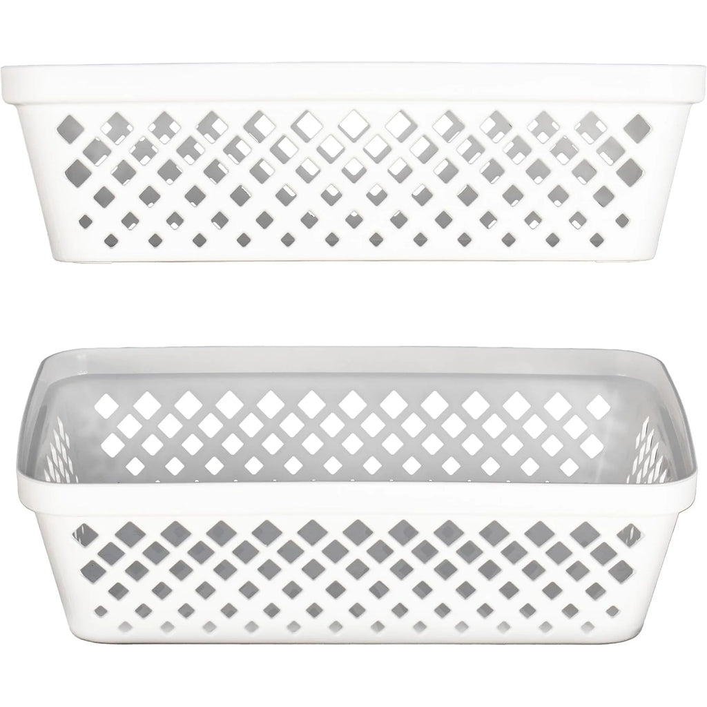 White 6 Pack Plastic Storage Basket Set S5058