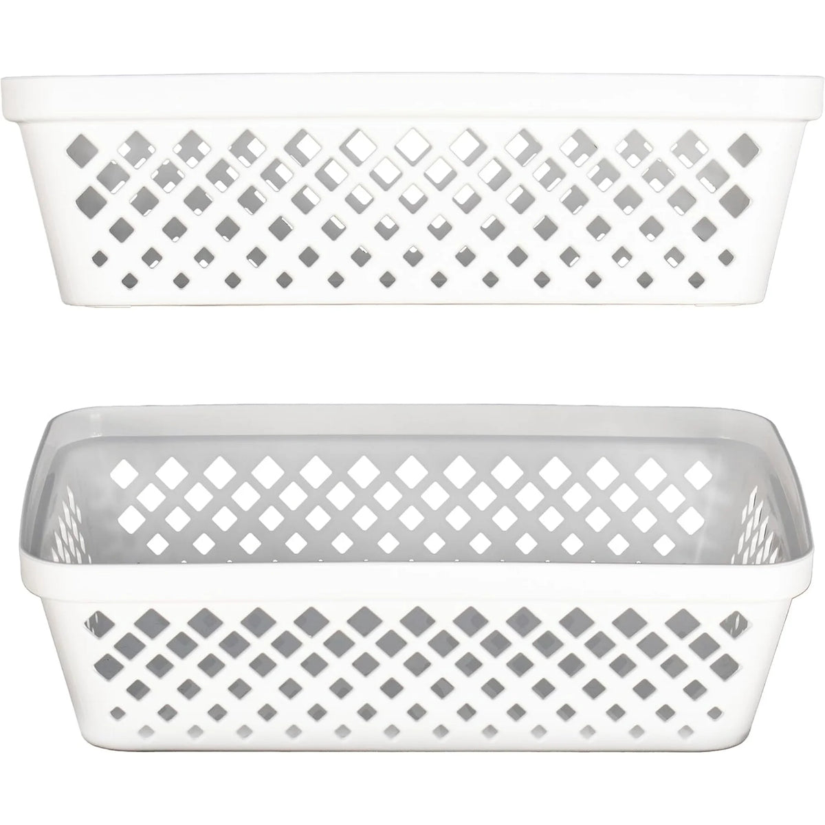 White 6 Pack Plastic Storage Basket Set S5058