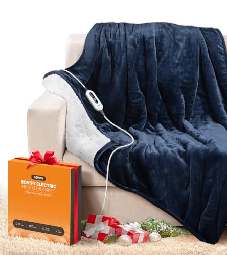 Heated Electric Blanket with Flannel Sherpa I39019
