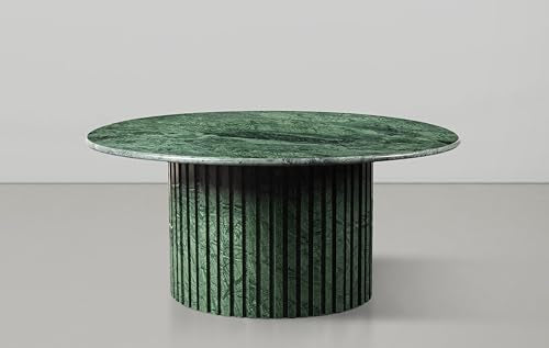 Art Deco Coffee Table with Marble, 36" W x 36" D x 16" H, Green V599411