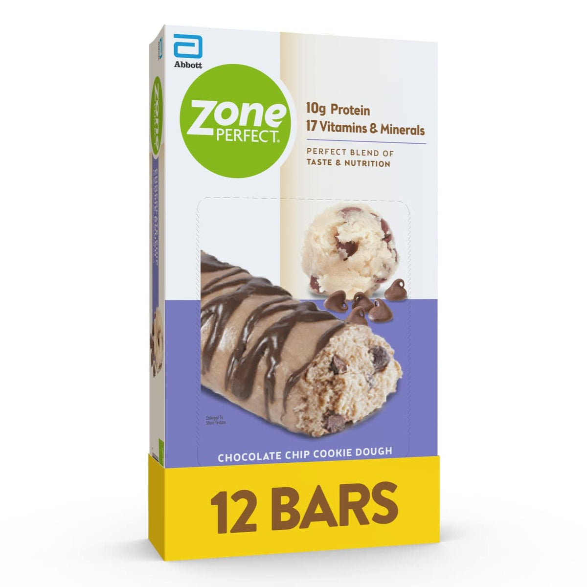 Chocolate Chip Cookie Dough Protein Bars, 10g Protein, 12 Bars L8217