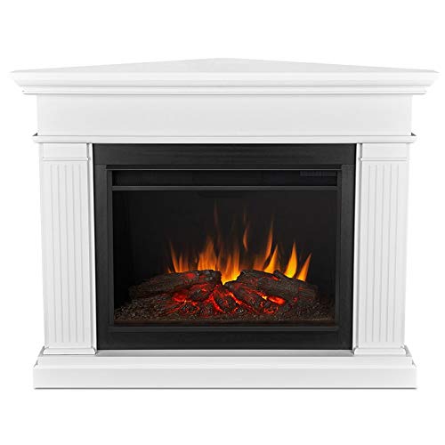 White Corner Electric Fireplace Mantel Heater with Remote Control K56122