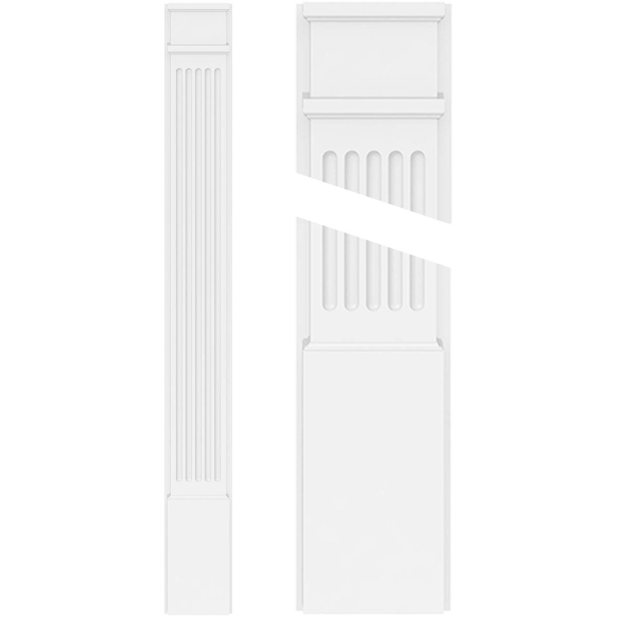 Fluted PVC Pilaster with Decorative Capital & Base (Pair) X610
