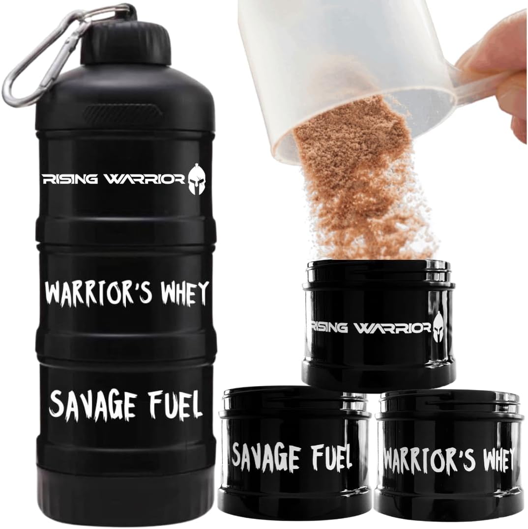 Portable Protein Powder Stackable Container with Top Cap Funnel D83817