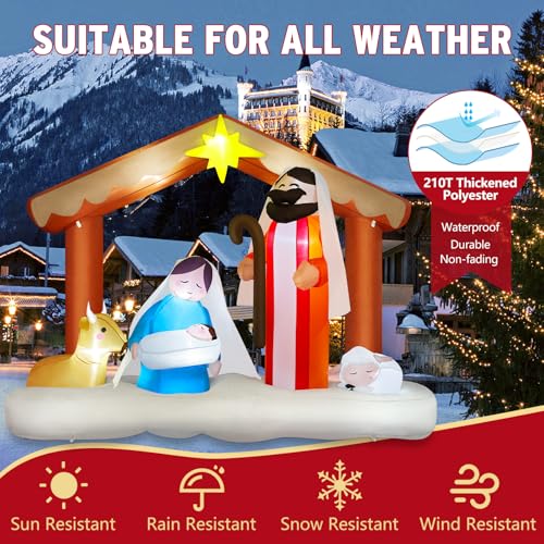 14FT Giant Christmas Inflatables Santa Claus with Wreath Built-in LED Lights M962948