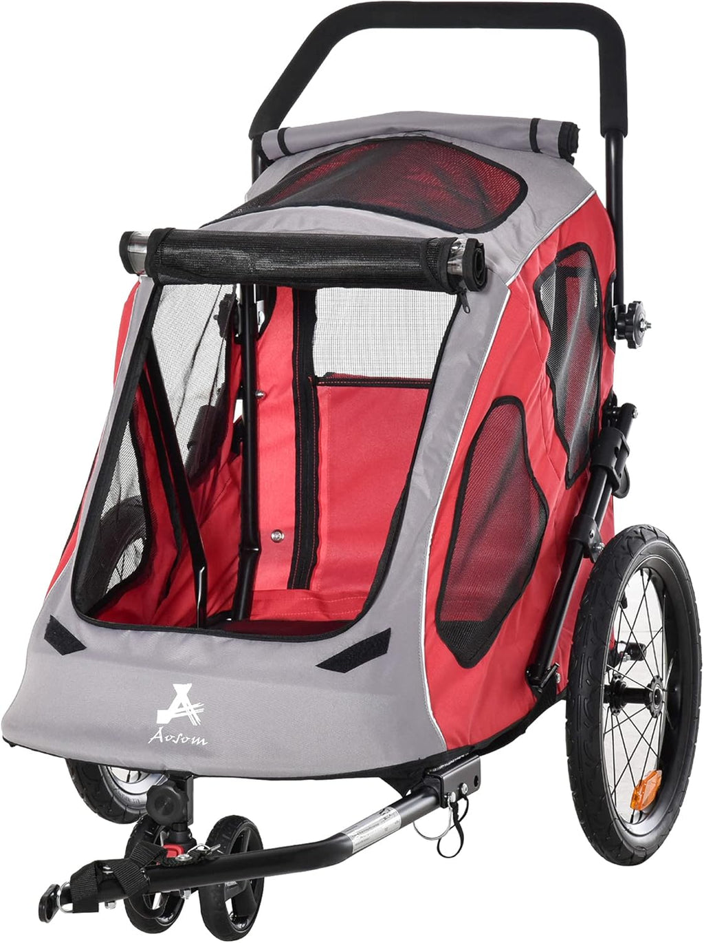Dog Bike Trailer 2-in-1 Pet Stroller with 360 Swivel Wheel M9061