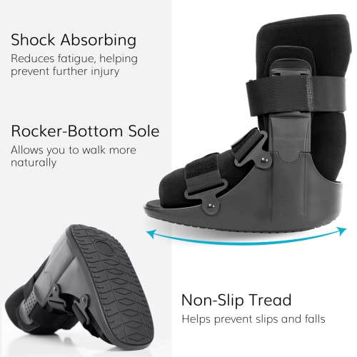 Short Walking Boot for Broken Toe Injuries, Sprained Ankles, Post-Op Support (XS) F999553