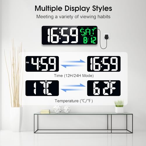 17 Inch Digital Wall Clock with Remote N946