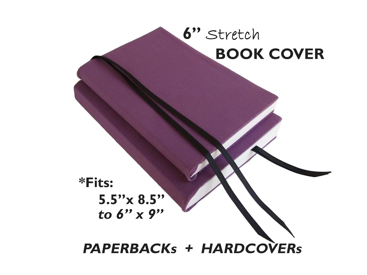 6x9 Purple Fabric Stretch Book Cover F7689