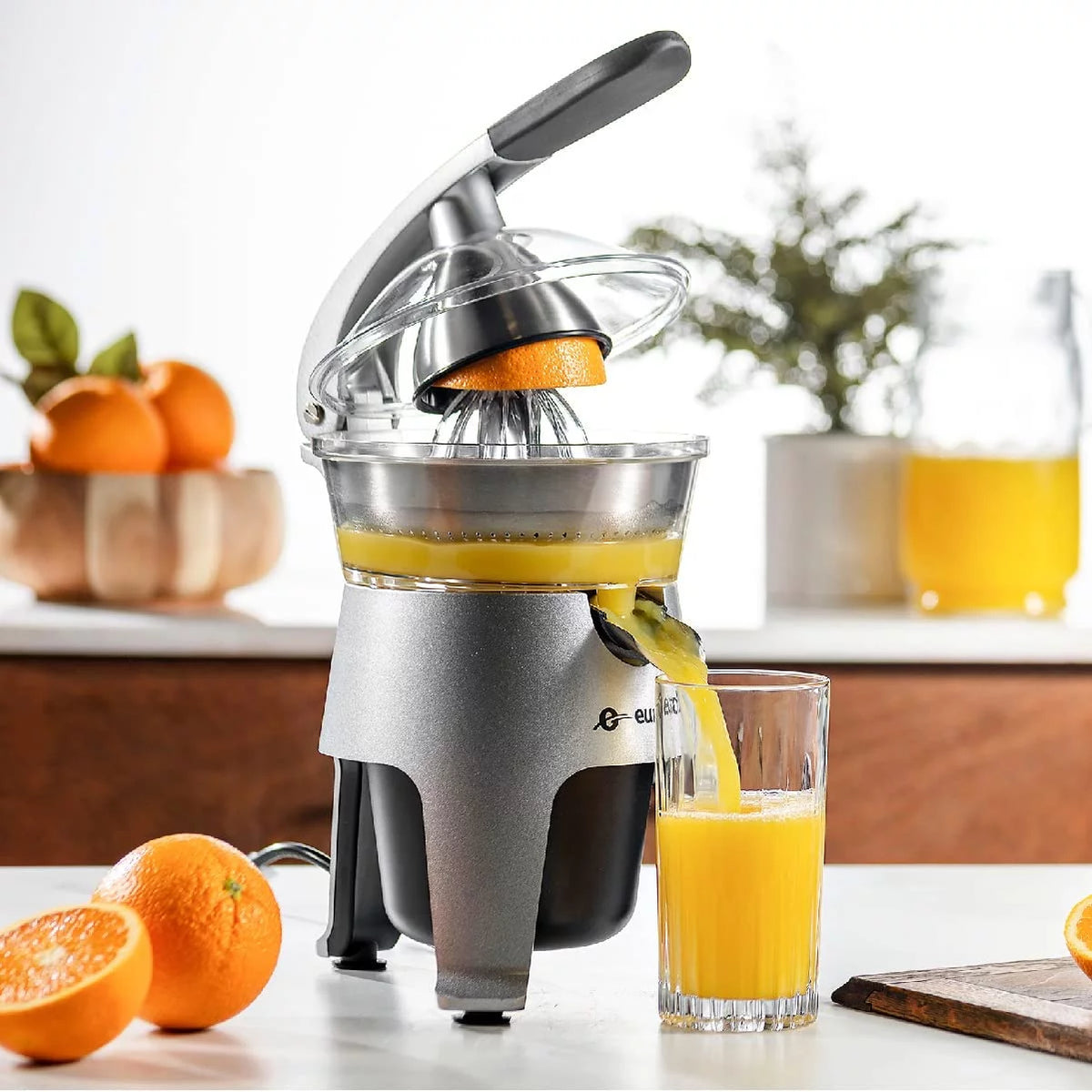 Die Cast Stainless Steel Electric Citrus Juicer Squeezer with 2 Stainless Steel Filter Sizes J142839