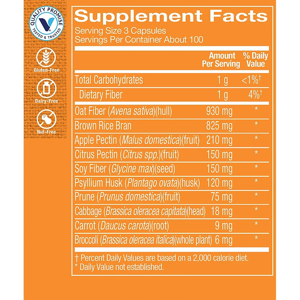 Fiber Blend, Natural Source of Insoluble and Soluble Fiber (300 Capsules) Z339