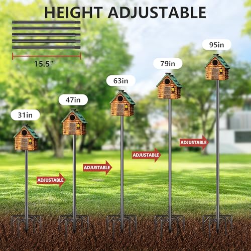 79 Inch Heavy Duty Bird Feeder Pole Kit with 5 Base Prongs D32511