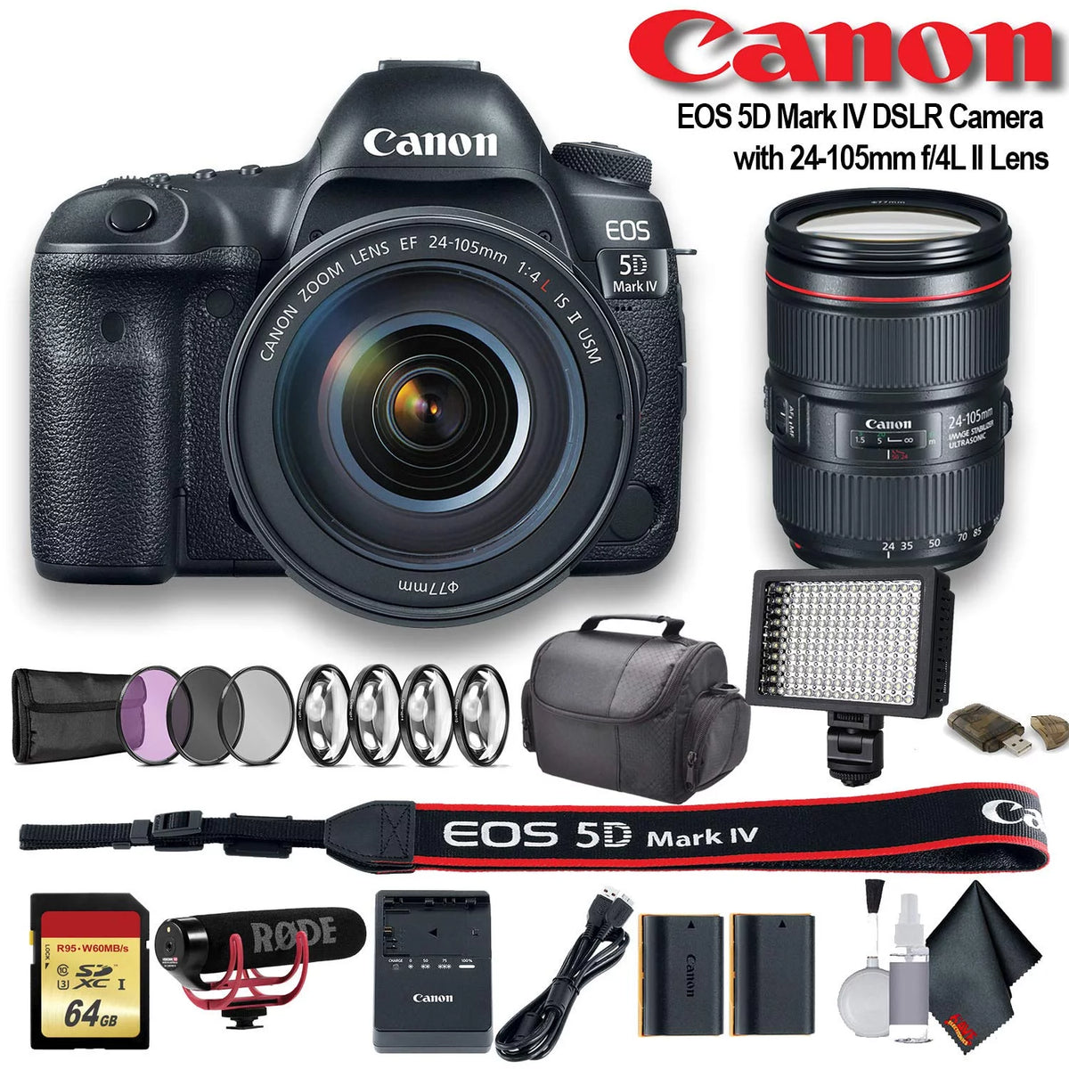 Canon EOS 5D Mark IV DSLR Camera with 24-105mm f/4L II Lens Y60130