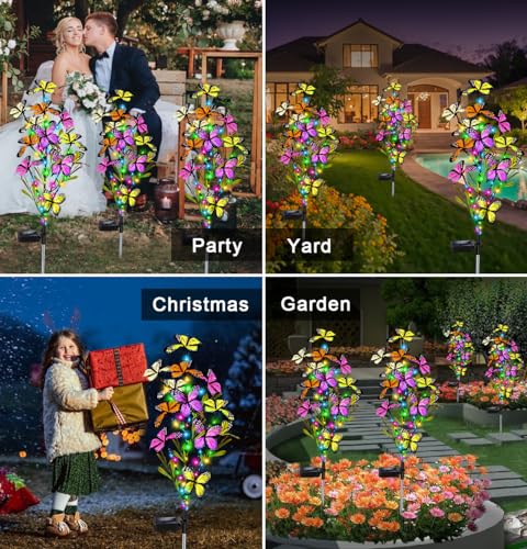2 Pack Solar Butterfly Tree Lights E779165