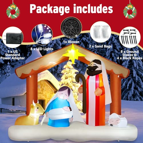 14FT Giant Christmas Inflatables Santa Claus with Wreath Built-in LED Lights M962948