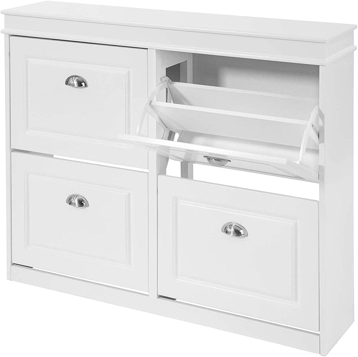 2 Drawers Shoe Cabinet Shoe Rack Storage Organizer Unit A65560