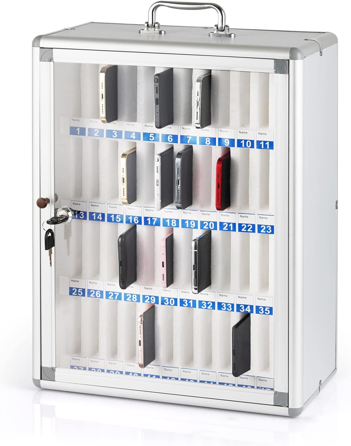 24 Slots Aluminum Alloy Pocket Chart Storage Cabinet P1719