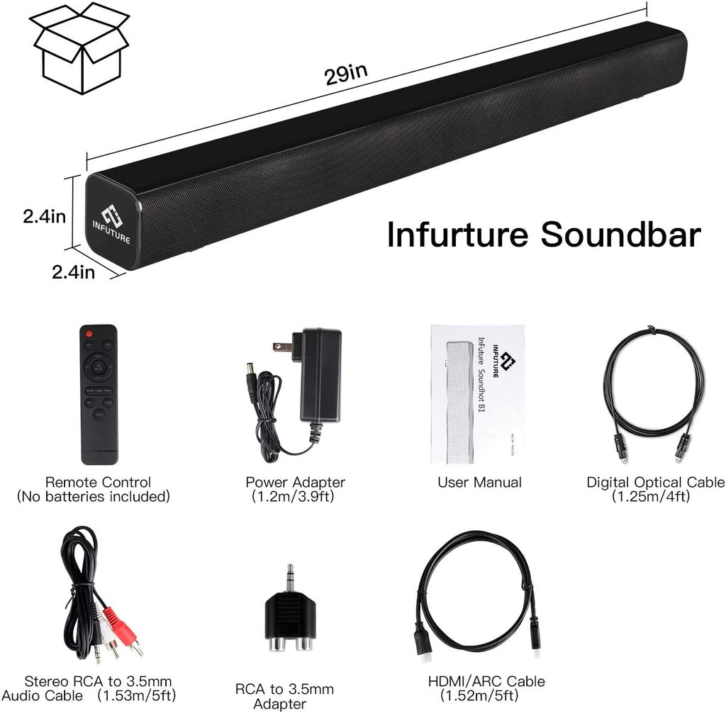 29-Inch TV Sound Bar with Subwoofer W358