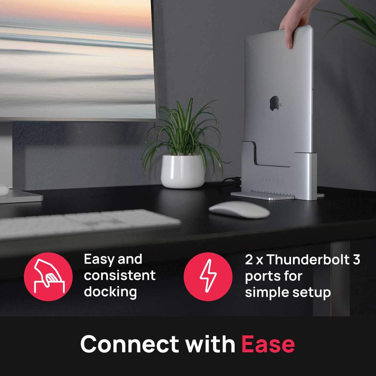 Vertical Docking Station with 2 Thunderbolt 3 Ports Space Gray Y71497
