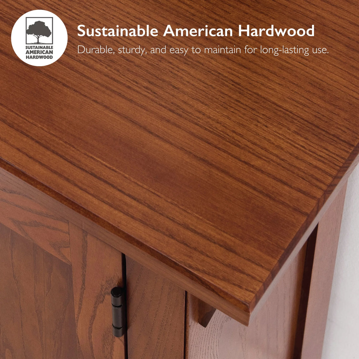 Solid Wood Hall Stand, Rich Russet Finish K59959