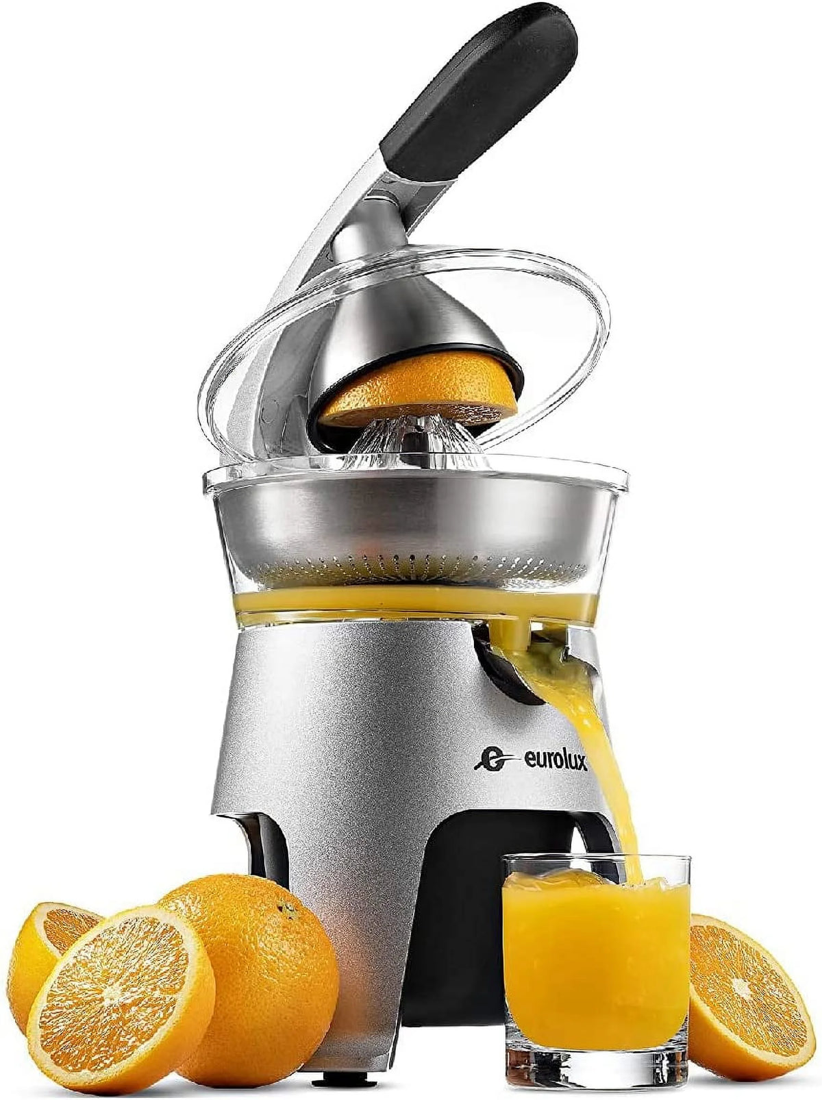 Die Cast Stainless Steel Electric Citrus Juicer Squeezer with 2 Stainless Steel Filter Sizes J142839