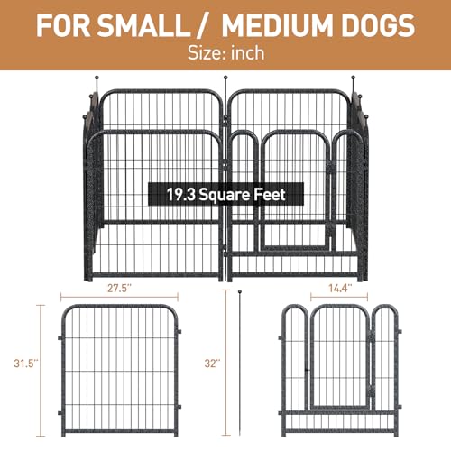 40 Inch 16 Panel Metal Dog Playpen Black-Silver I601695