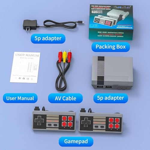 Retro Game Console with 620 Games and 2 Controllers W78738