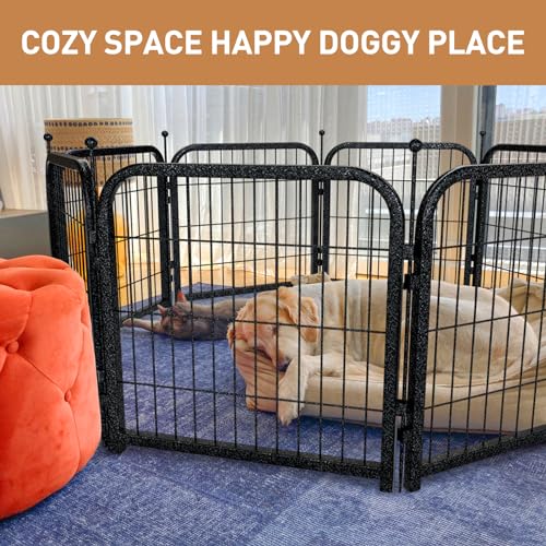 40 Inch 16 Panel Metal Dog Playpen Black-Silver I601695