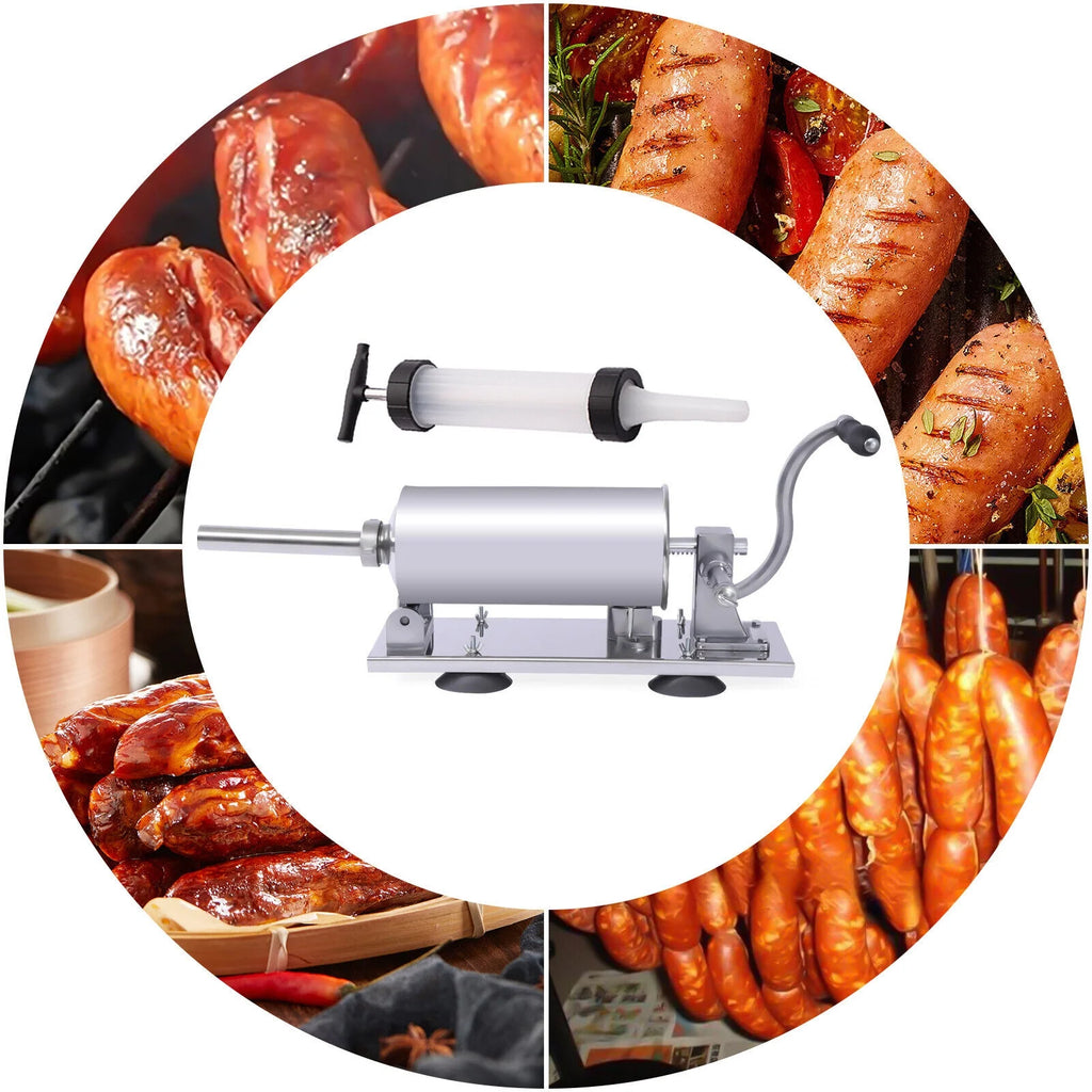 8LBS/4L Manual Stainless Steel Sausage Stuffer I35058